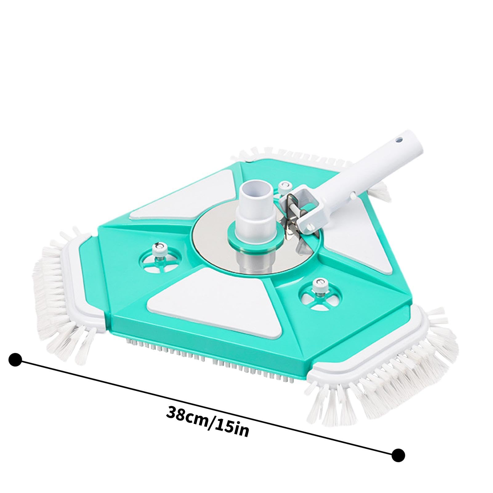 Spazzola per aspirapolvere per piscina, impermeabile, zavorrata, triangolare, testa rotante con 3 spazzole laterali per piscina, spazzola aspirante per piscine interrate | triangolare, testa rotante con 3 spazzole laterali per piscina, spazzola aspirante