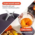 bella 10 Speed Countertop Blender, Juicer & Smoothie Maker, Fits-anywhere™ Kitchenware, Slim Flip & Store Design, Dishwasher Safe 48oz Capacity Pitcher & Lid, Stainless Steel Blade, 450 Watt, Plum