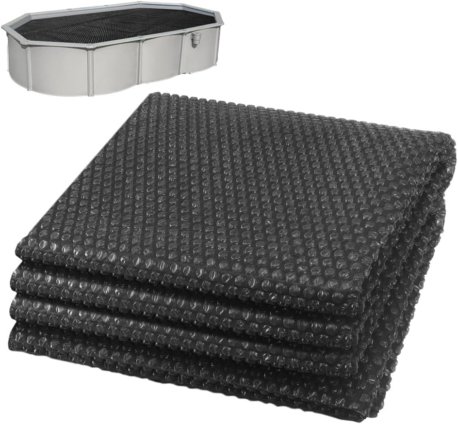 VOUNOT® Solar Pool Cover, Rectangular Solar Blanket 7×4 m, Solar Heating Cover, Thermal Film, Cuttable for Water Heating, Black
