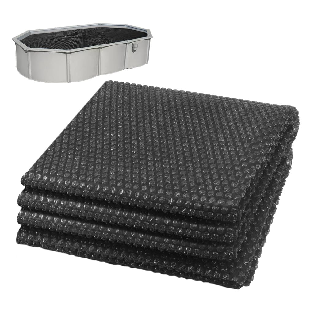 vounot® Prostokątna plandeka bąbelkowa do basenu, 300 x 200 cm, grubość 120 µm, folia grzewcza do podgrzewania wody, czarna