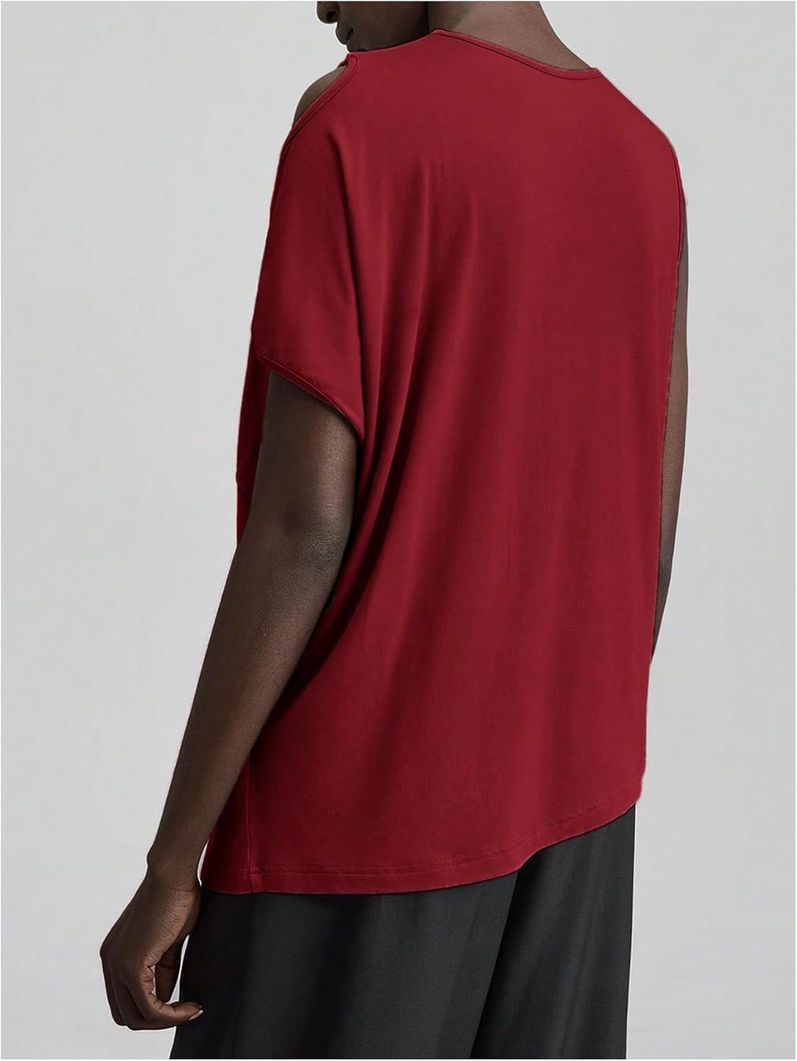 MakeMeChic Women's One Shoulder Tank Tops Sleeveless Asymmetrical Neck Ruched Twist Front Going Out Tops - Image 3