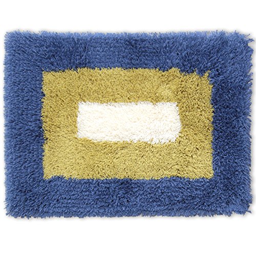 オカ バスマット 乾度良好 ランドスケープ 約45×60cm ブルー 吸水 速乾