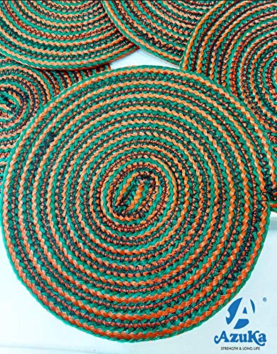 AzukaRound Rope Big Table Coasters Dining Table/Side Table Nylon Multicolour (Pack of 5)