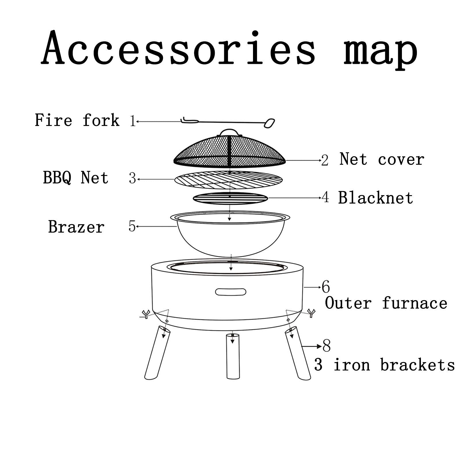 Braciere da Esterno Barbecue/Braciere Riscaldatori da Esterno e bracieri BBQ Grill Braciere Ciotola con griglia per Campeggio Picnic Falò