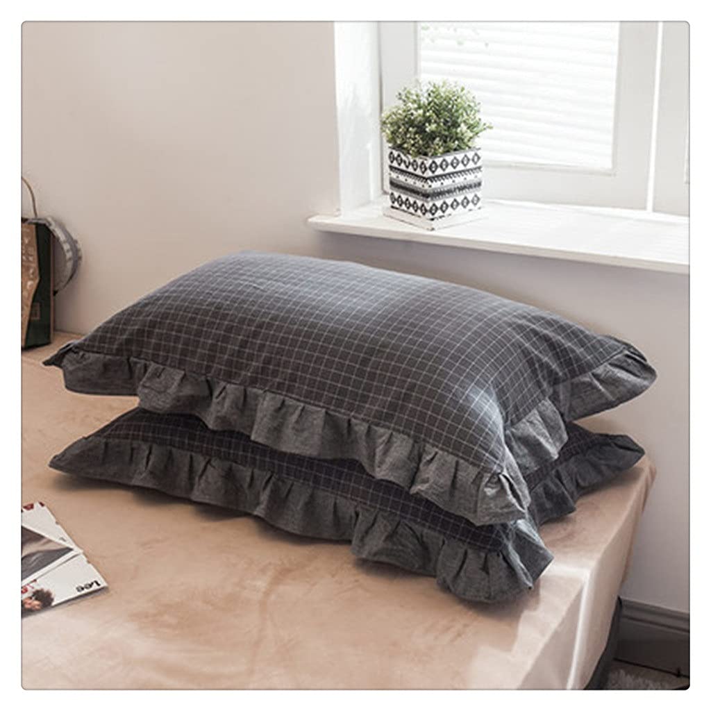 MFJGHU Pillowcases Cotton Lattice Design Home Hotel Bedding Soft Pillow Cover Gift for 48x74cm(Style A)