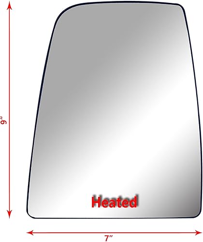 Miniatura 3 de Espejo lateral izquierdo de repuesto para el conductor, cristal principal superior calentado con placa trasera para Ford Transit T150 T250 T350