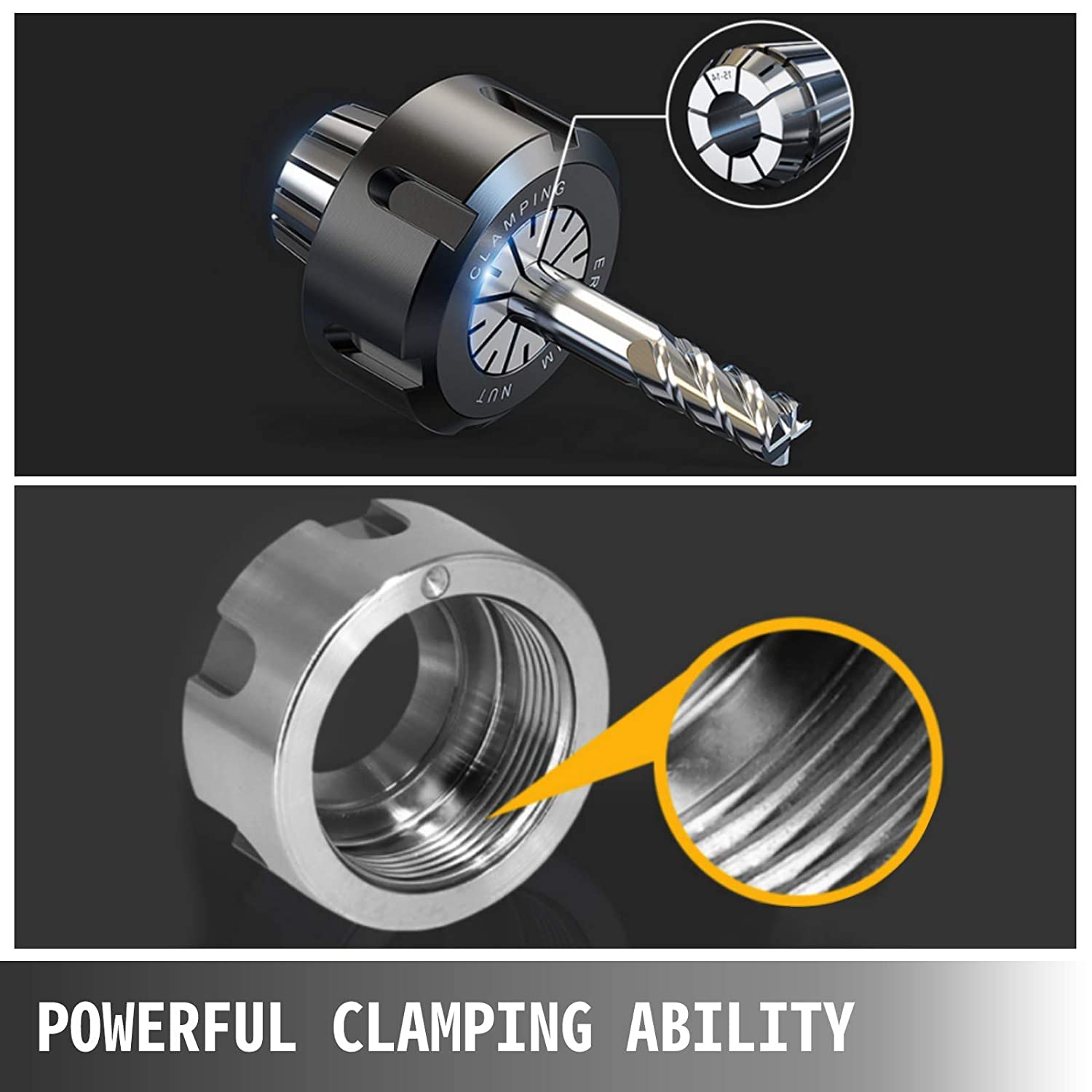 ER20 Spring Collet Set, 13pcs 1-13mm Diameter 0.008mm Runout Holder Chuck for CNC Engraving Machine & Milling Lathe Tool - Image 4