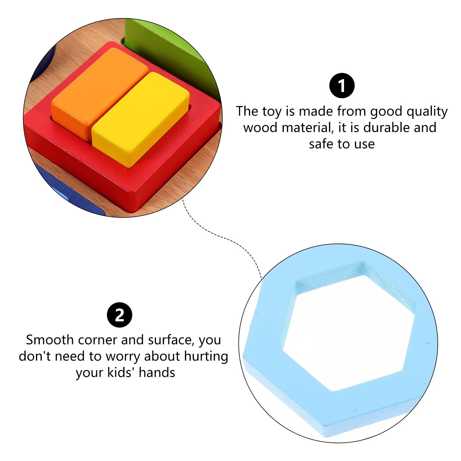 Giocattolo Didattico in Legno per Bambini, Puzzle Montessori Forme Geometriche Superfici Lisce, Gioco Educativo per Prima Infanzia e Sviluppo Cognitivo, Set Creativo