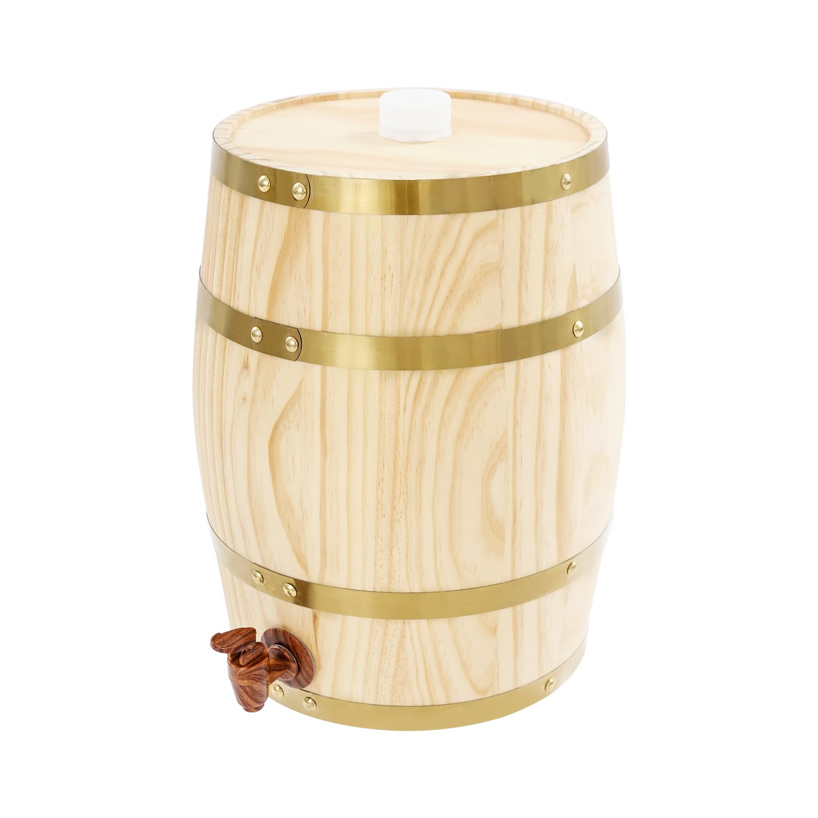 Tonneau en bois de pin de 10 l avec robinet - Pour vin, whisky, rhum, décoration pour bars