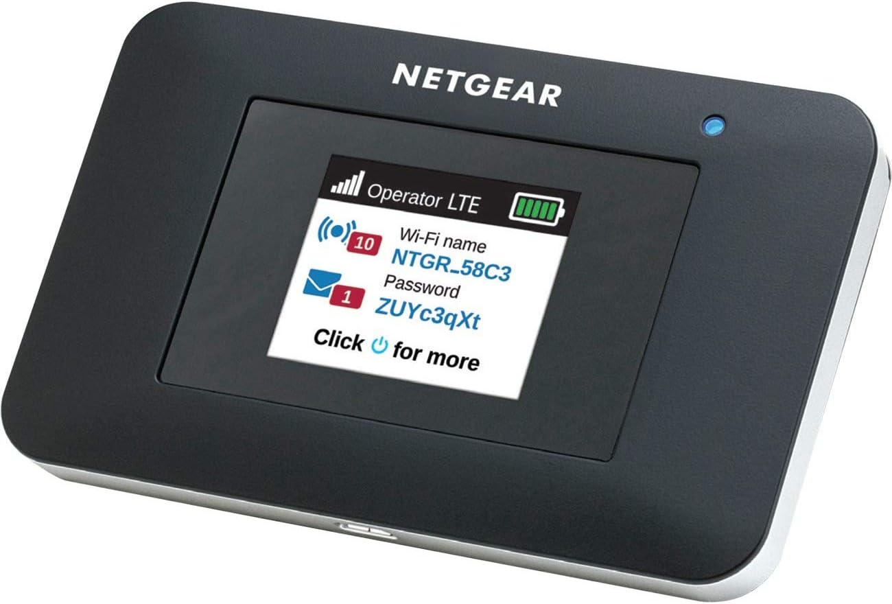 NETGEAR Mobile Wi-Fi Hotspot, 4G LTE Router AC797-100NAS, 400Mbps Download Speed, Connect Up to 15 Devices, Create a WLAN Anywhere, GSM Unlocked NETGEAR Mobile Wi-Fi Hotspot, 4G LTE Router AC797-100NAS, 400Mbps Download Speed, Connect Up to 15 Devices, Create a WLAN Anywhere, GSM Unlocked