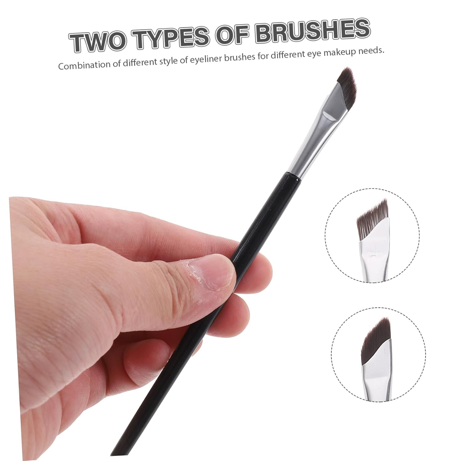 3pcs Angled Eyeliner and Brow Brush Set Slanted Precision Eyeliner Brush for Eye Makeup Cosmetic Tools for Eyeshadow and Eyebrow Definition