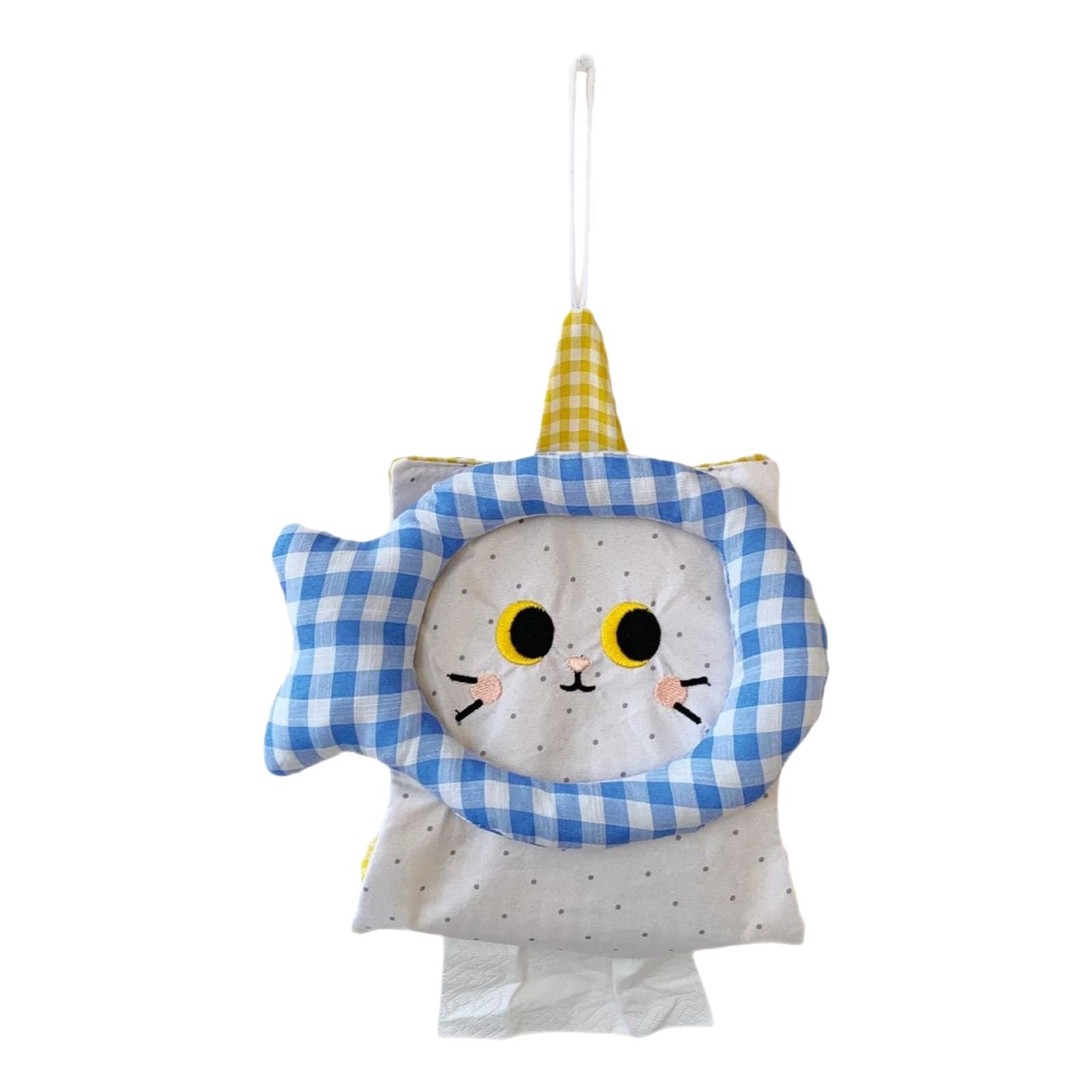 PANGBOER Cats Fabric Tissue Dispenser Wall Hanging Storage Bag for Household Accessory Hanging Fabric Tissue Dispenser