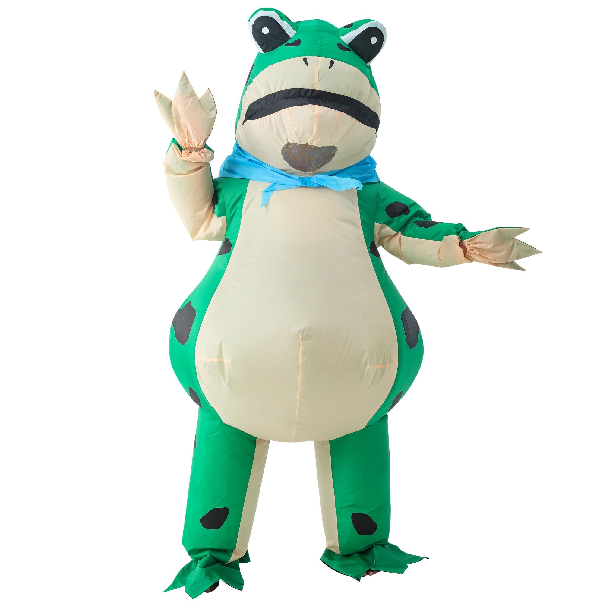 Aufblasbares Frosch Kostüm für Erwachsene, Lustiges Frosch Kostüm, Ganzkörper-Tierkostüm, Perfekt für Halloween, Weihnachten, Karneval, Mardi Gras, Junggesellenabschiede, Cosplay, Mottopartys