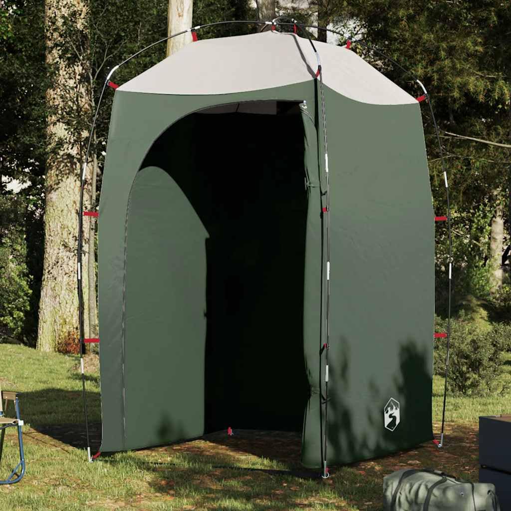 Portable Camping Shower Tent, 140x140x213 cm | Foldable privacy shelter with door, window, and carrying bag for outdoor toilet, dressing, and locker room use.
