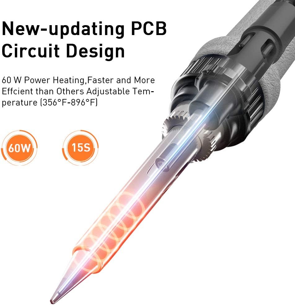 Buу 2 gеt 3 Soldering Station,2.9’’ LED Display Digital Soldering Iron Kit with 356℉-896℉ Temperature Control,Auto Standby & Sleep, Password Lock and Short Circuited protection