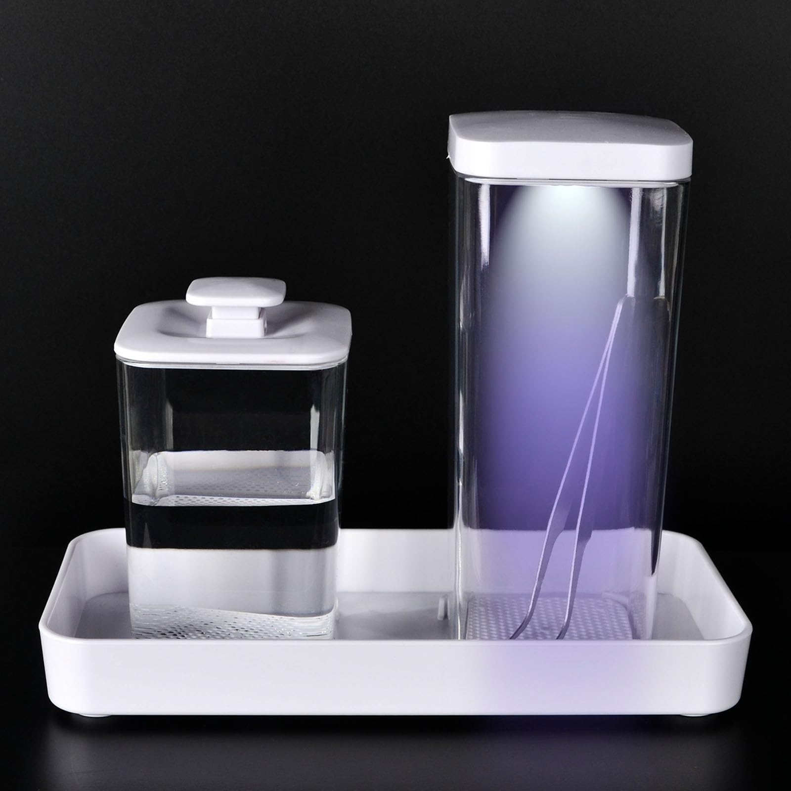 Kit De Tasse De DéSinfection à L’Alcool, Grande Longueur De Tasse 13,5 Cm, Petite Longueur De Tasse 8,3 Cm StéRilisateur Gadget à Lampe Germicide Uv, Adapté Au Nettoyage Du MatéRiel Orthodontique