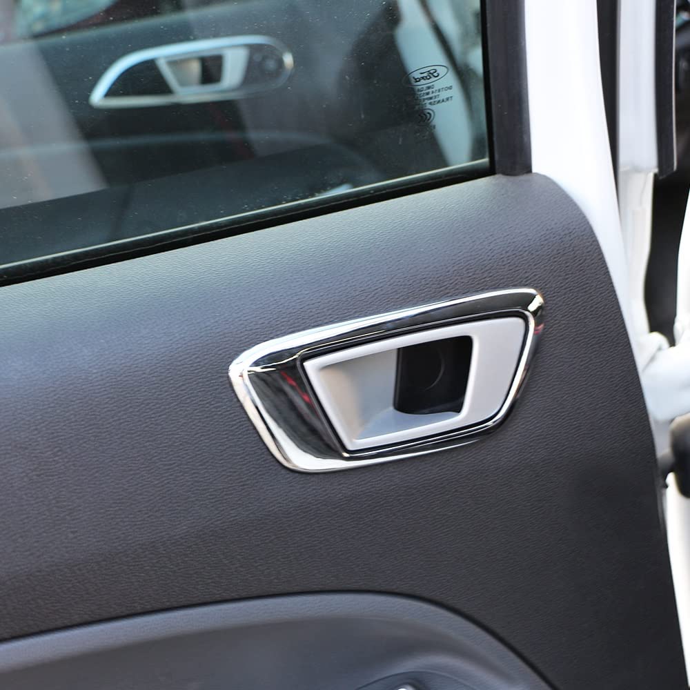 Decorazione Interni Fiesta Mk7 Accessorio Interno Per Ford Fiesta MK7 2009-2013 - Portabicchieri E Cornice Decorativa In ABS, Colore Argento, Facile Installazione Autoadesiva Interni Auto Abs