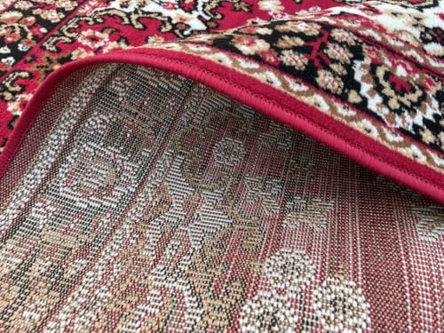 Image of TTC THREAD & TEXTURE CARPET Traditional Comfort: Power-Loomed Carpets for Living Room- Every Space Area Rug Color Red Size 3x5 Feet (90x150cm)
