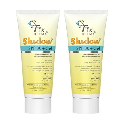 Fixderma Shadow Sunscreen SPF 30+ Gel PA+++ | For Acne-Prone, Oily & Combination Skin | SPF 30 | Non-Greesy | No White C