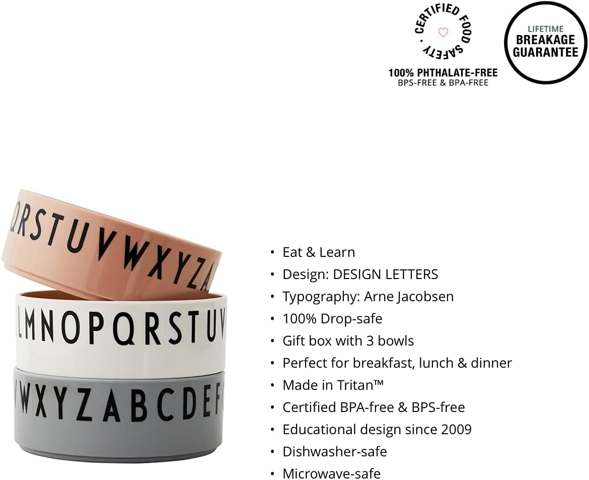 Design Letters Eat & Learn Tritan Baby Bowl, Nude - Bowl - Image 3