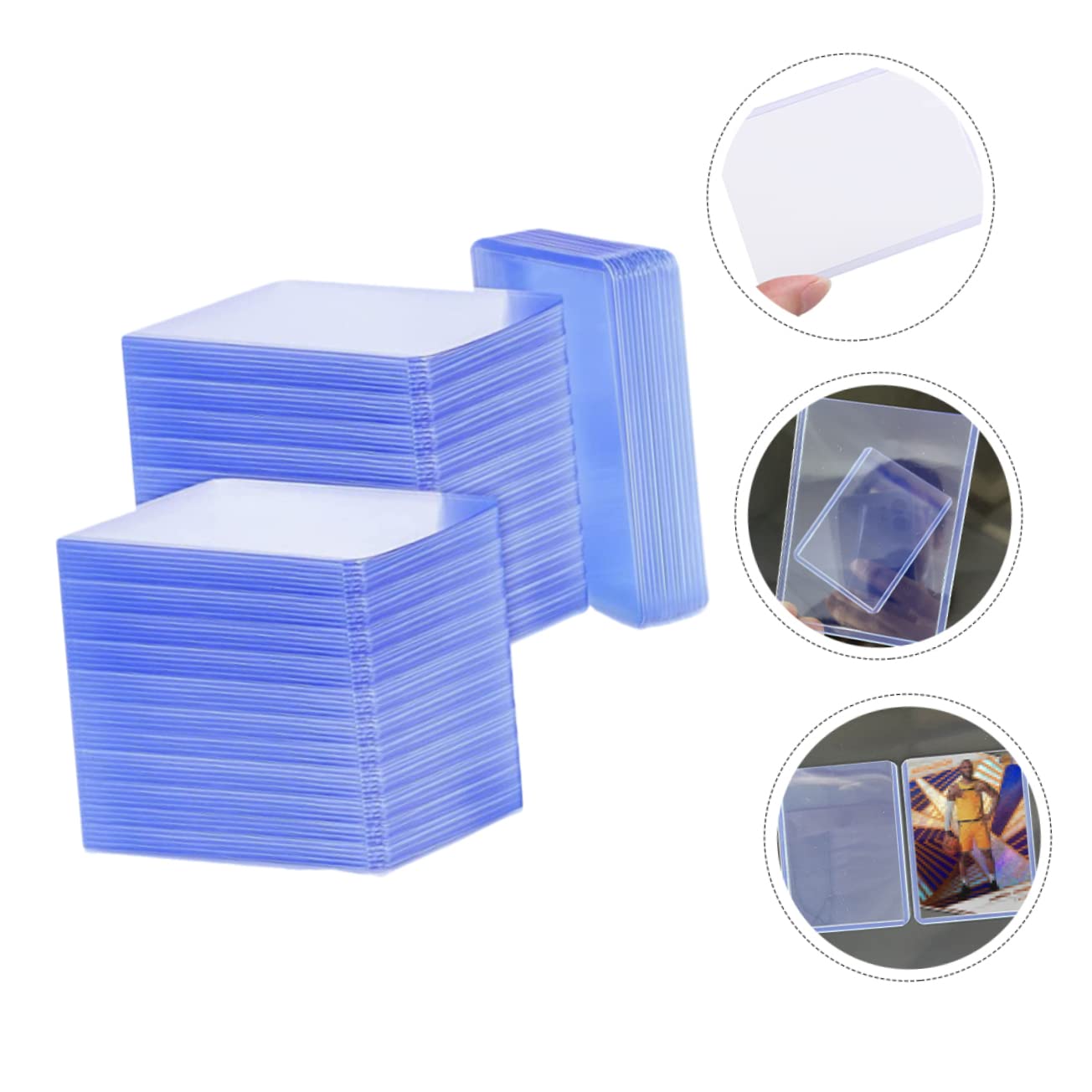 Yardwe 100stücke Pack Transparente Kartenhüllen Schutzhüllen für Sammelkarten Spielkarten aus Pvc Material Kratzfest und Wiederverwendbar