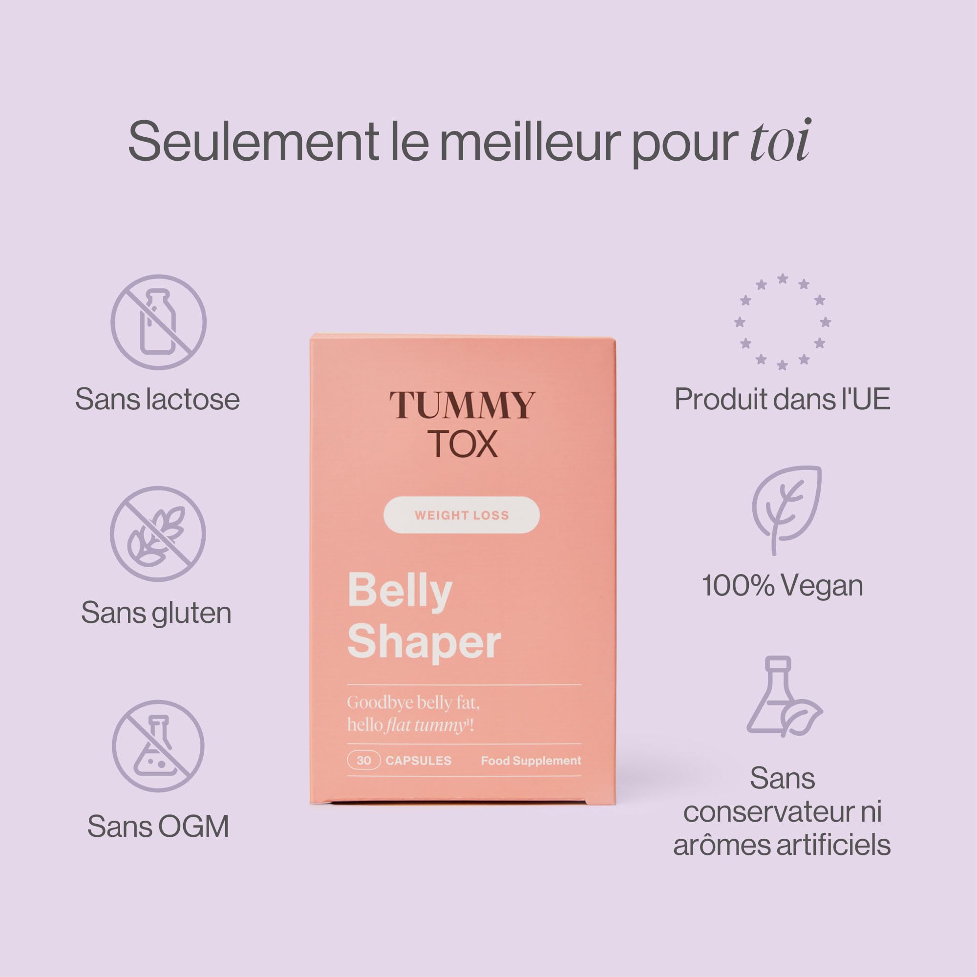 Tummy Tox Belly Shaper - Morosil et Thé Vert, 90 Gélules | Poivre de Cayenne, Caféine, la Vitamine B6 contribue à un Métabolisme Énergétique Normal, Cure 3 Mois