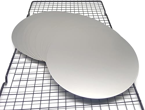 Miniatura 3 de Tableros redondos para tartas, paquete de 10 soportes para tartas, base circular de cartón (plata, 8 pulgadas)