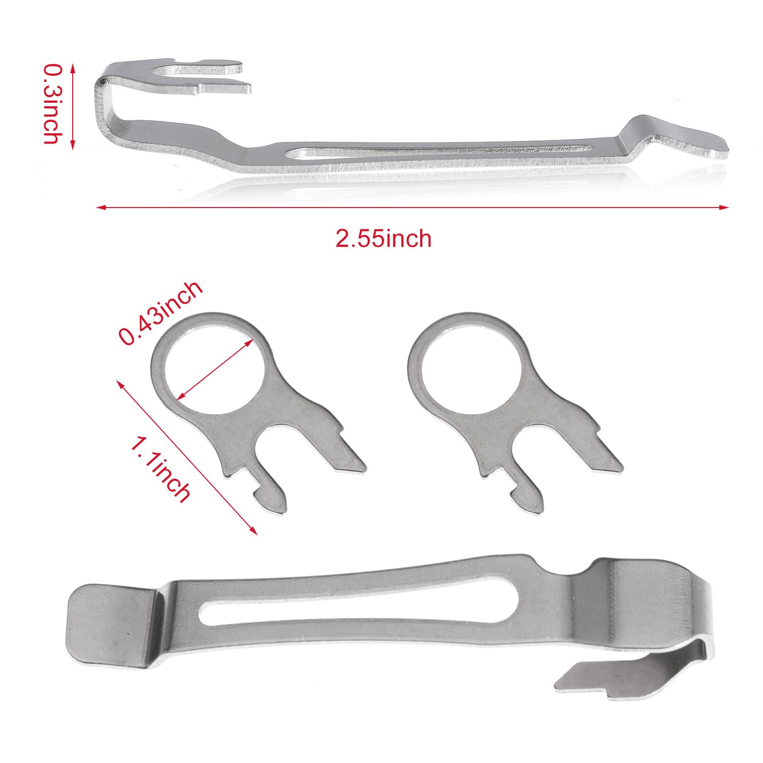 Nayciiy Quick-Release Pocket Clip and Lanyard Ring Set - Stainless Steel Multi-Tool (1)