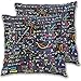 Décoratif Taie d'oreiller Lot De 2 Housse De Coussin Mathématiques géométriques Mathématiques linéaires 40x40cm Canapé Taie d'oreiller Doux Taie Oreiller Housse Coussin pour Voiture canapé-lit