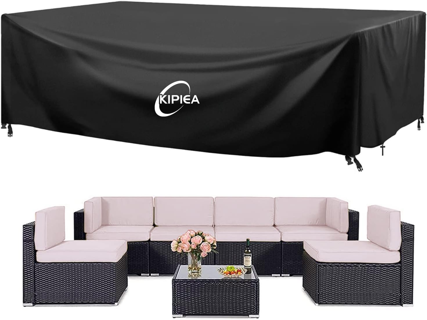 Kipiea Patio Furniture Set Cover, 420D Heavy Duty Table Chair Set