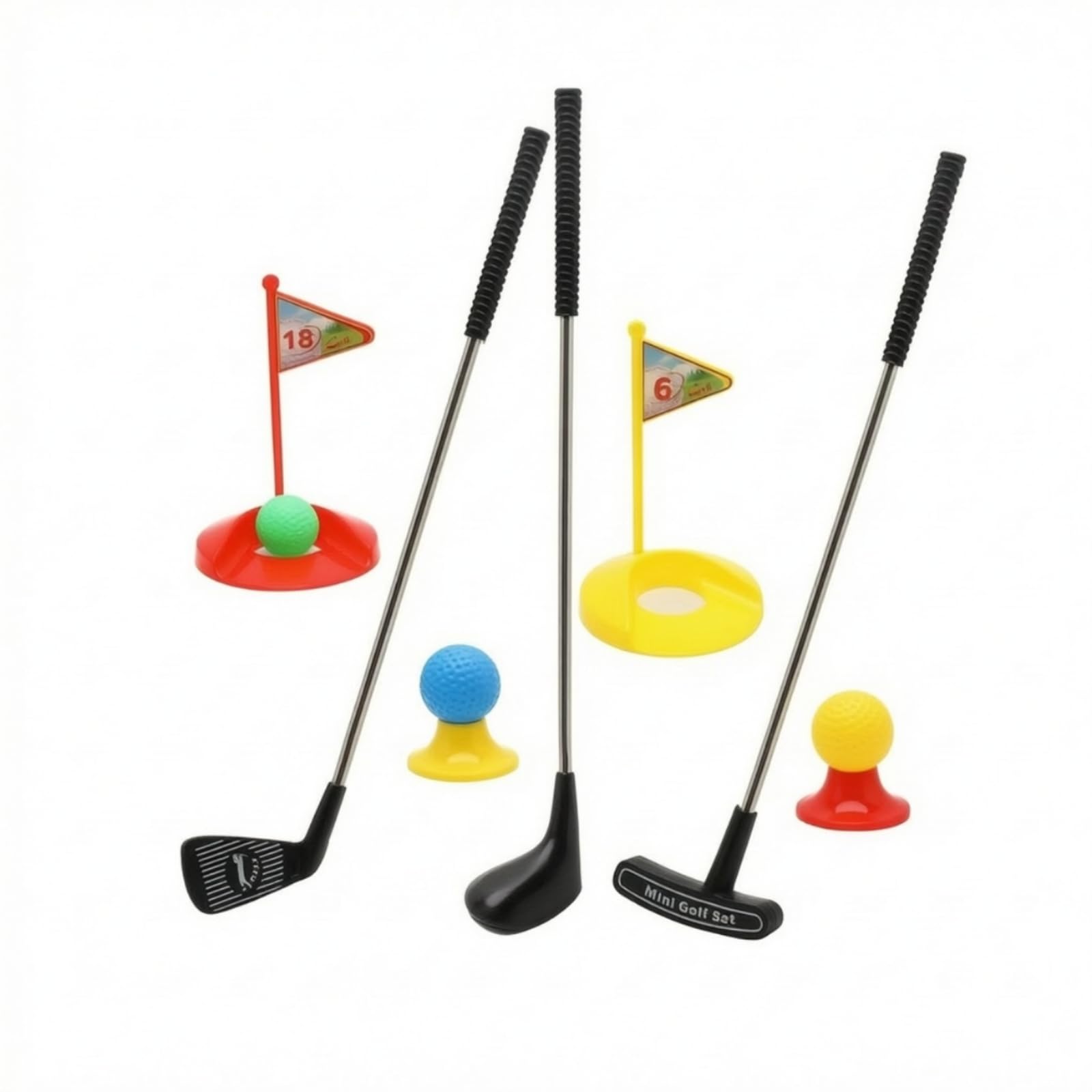 MagiDeal Children Golf Equipment para Niños Juguete Putter Palos Bolas con Ejes Metálicos y Cabezas Moldeadas Fácil de y Montar Adecuado para Salón de Juegos Patio Preescolar