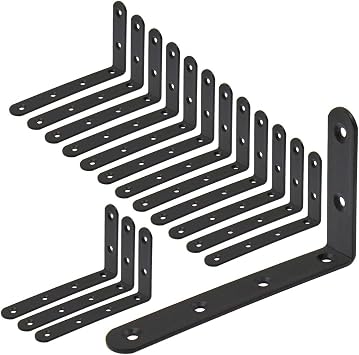 Luomorgo L Brackets for Shelves, 5 x 3, Black, 16 Pcs