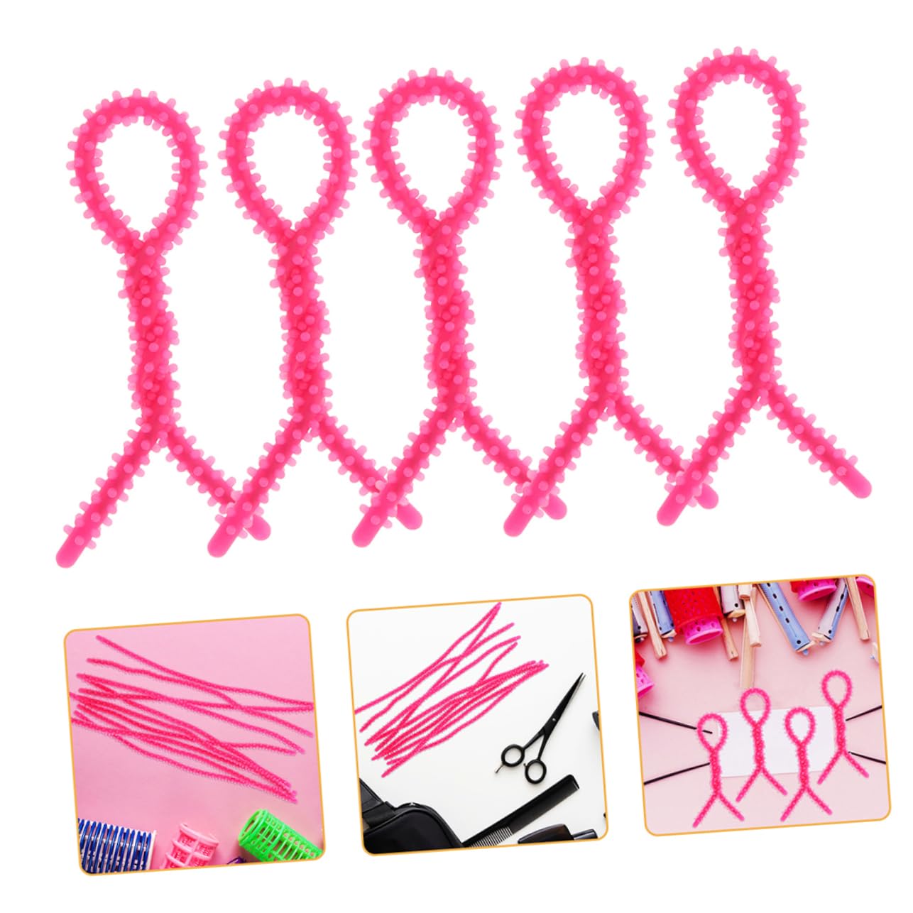 Hohopeti 40 Piezas Varillas de Permanente de Silicona Flexibles para Cabello Resistentes y Reutilizables Herramientas para Duraderos