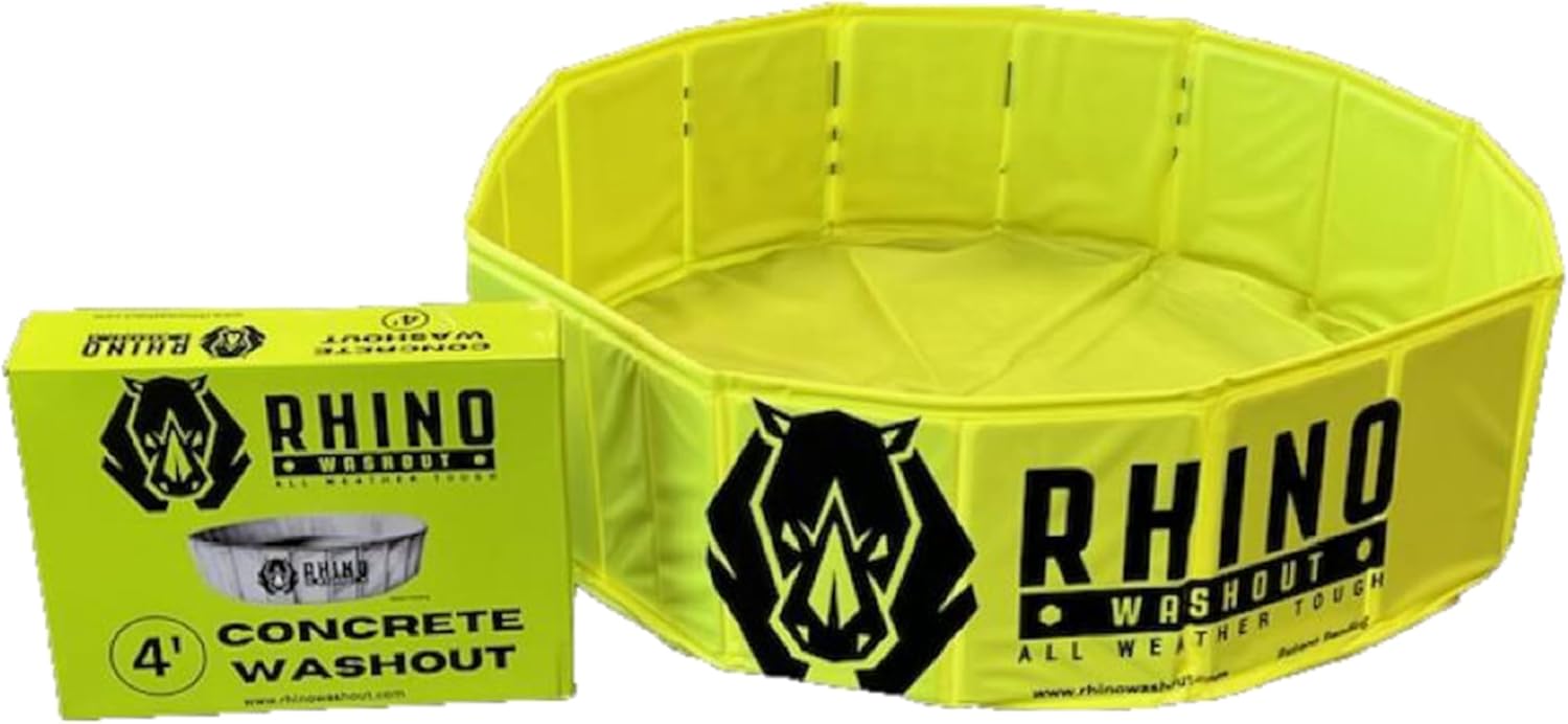 Gen 2 Concrete Placing System 1PC Washout Container by Rhino All-Weather Tough Waterproof and Leakproof Cleanout Tub for Concrete Pumping, Ready-Mix, Shotcrete, Mortar, Stucco (WOP-070SU-G2)