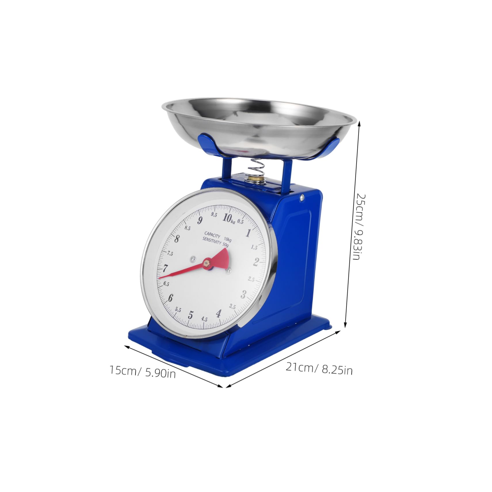 Genérico 10kg Báscula De Cocina Mecánica Vintage Dial y Bandeja Extraíble Para Ingredientes Secos Frutas