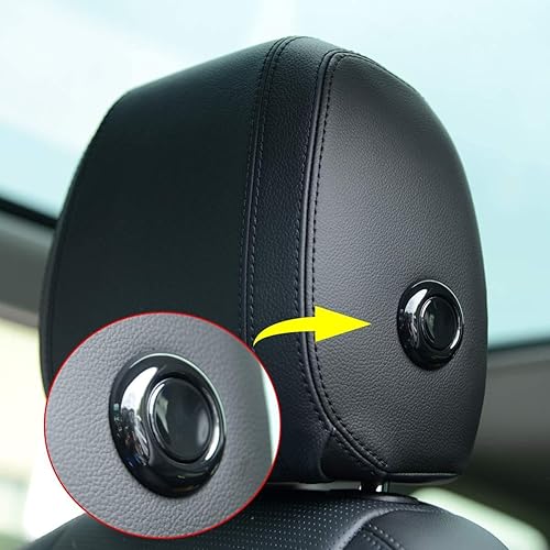 Miniatura 3 de YIWANG ABS cromo brillante negro asiento reposacabezas interruptor botón anillo decoración 14 pcs para Land Rover Discovery 5 L462 LR5 2017-2020