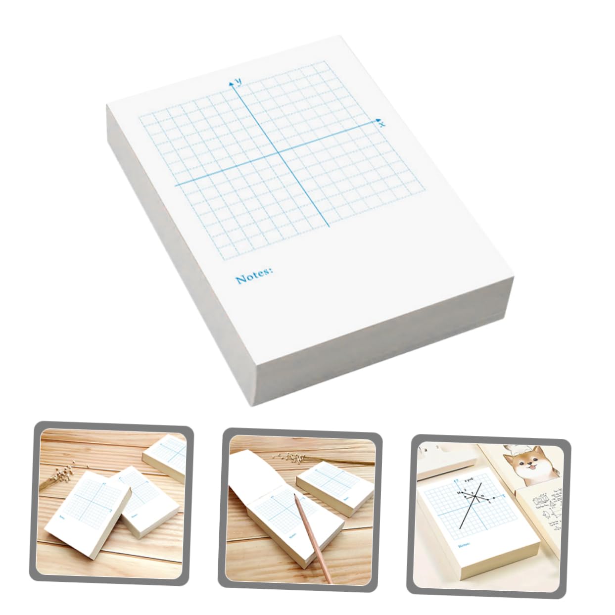 OSALADI 3 Pièces 4 Livre D'exercices Coordonner Carnet De Notes Haut Pointé Classe Dessiner Graphique Indice Plan Cartonné Supplies Du Collège Fiches Papier Blanche