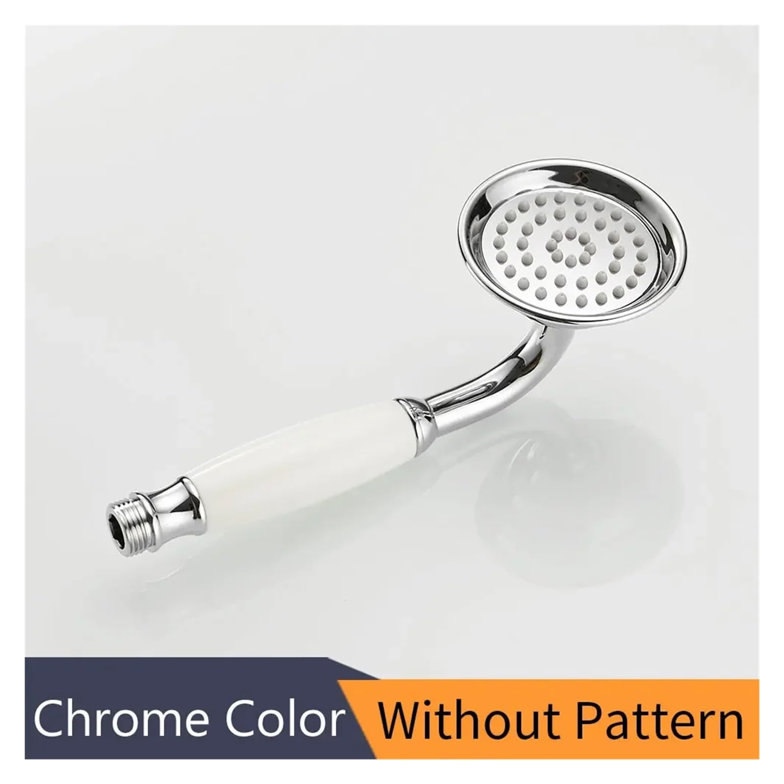 VNJUGF Głowice prysznicowe łazienkowe Ręczna głowica natryskowa z luksusową ceramiką Wanna Okrągły deszcz Gadżety i akcesoria łazienkowe wanglan(Chrome-White)