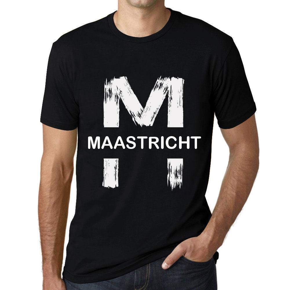 Ultrabasic Men's Deep Black Graphic T-Shirt Maastricht Eco-Friendly Limited Edition Short Sleeve Tee-Shirt Vintage Birthday Gift Novelty 3XL