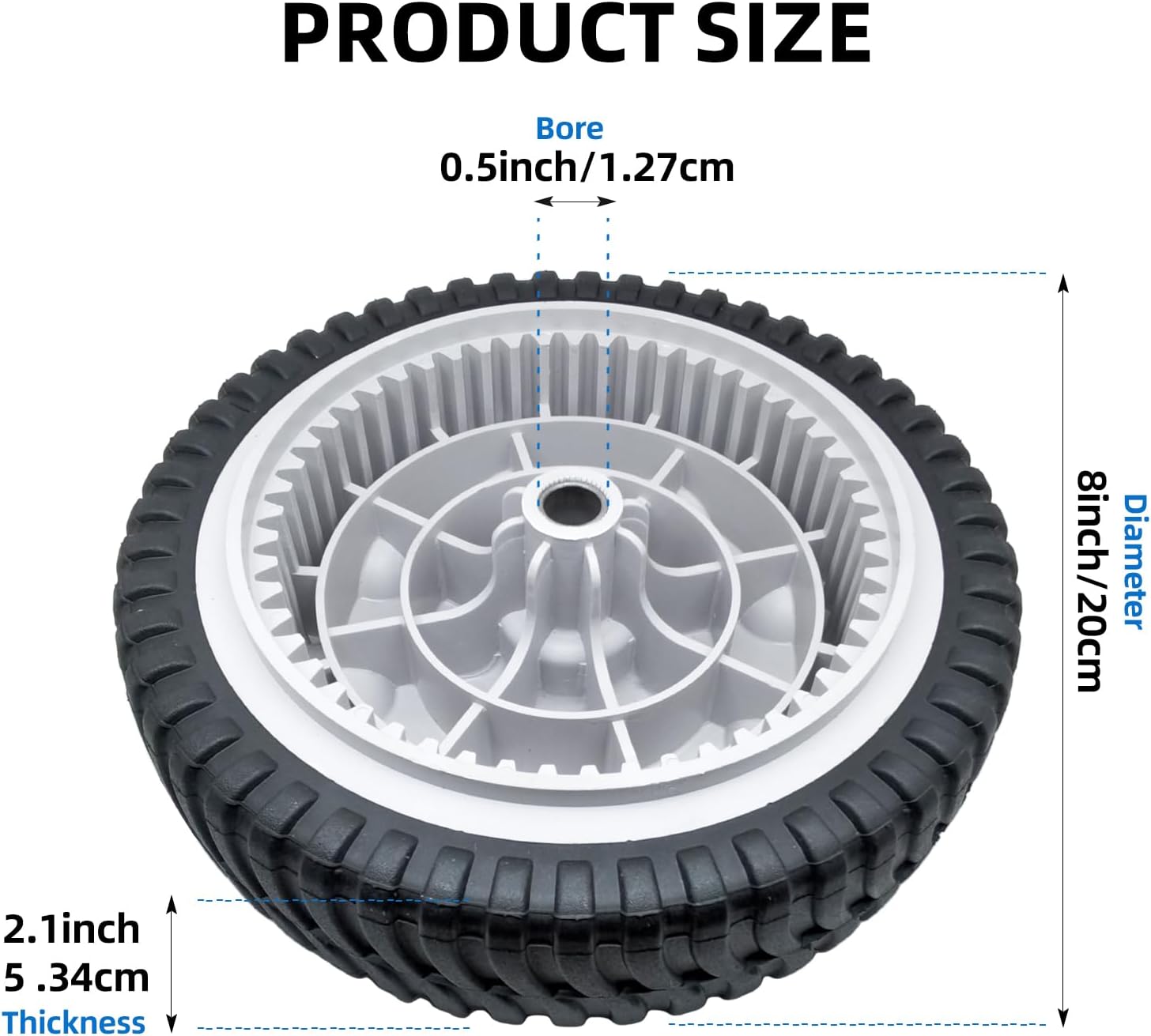 2pcs Front Drive Wheels Replaces MTD Troy-Bilt Cub Cadet 734-04018C 734-04018A 734-04018B 73404018B 12AV569Q597