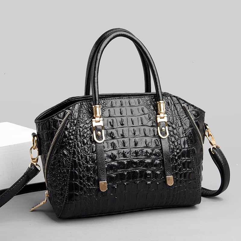 Image of Trendy Crocodile Handbags for Women: Large Capacity Leather Handbag Crossbody Bags with Shoulder Strap Ideal Choice