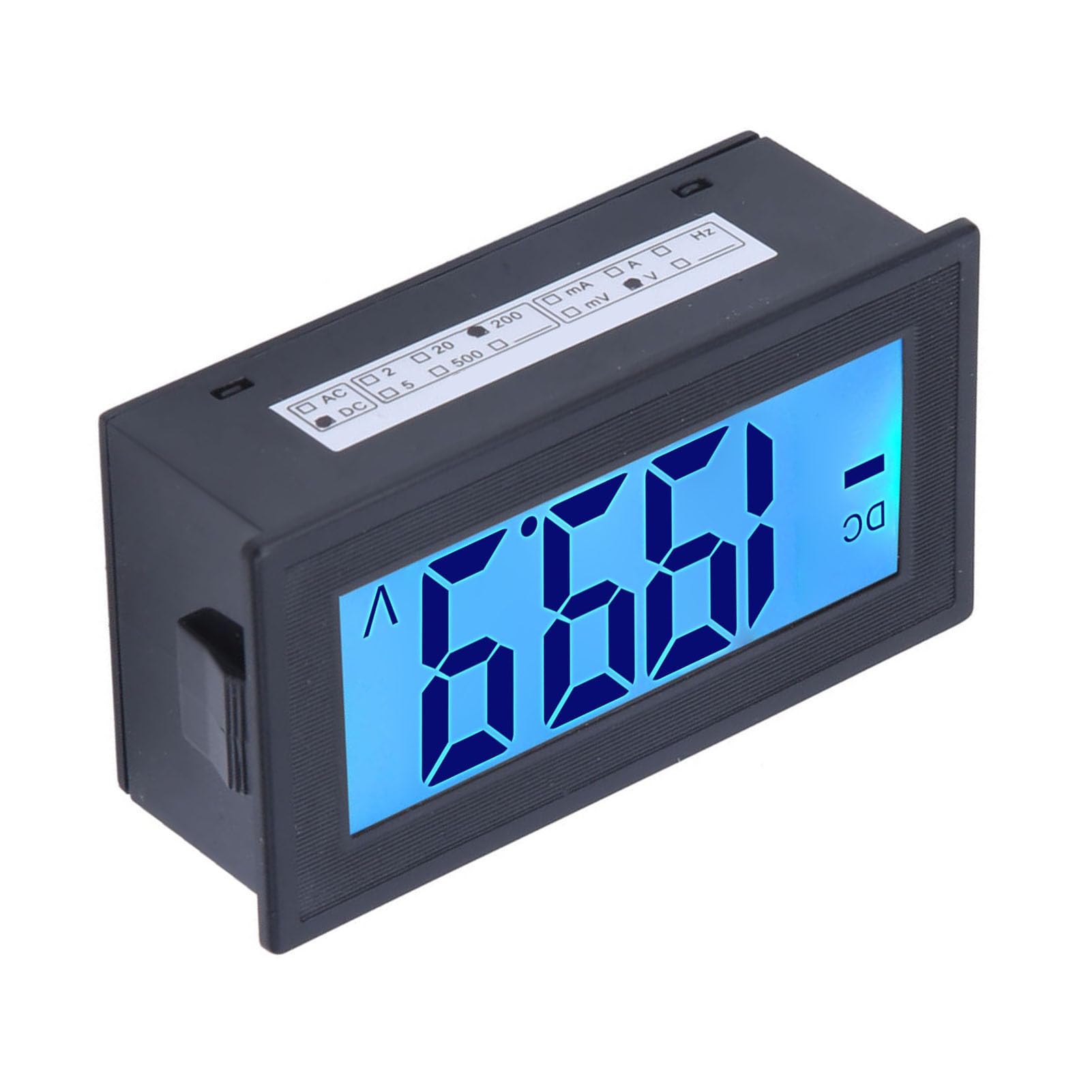 Aramox LCD-Voltmeter, DC Digitalspannung Messgerät mit Blauer Hintergrundbeleuchtung, Tester Mess Monitor AC100-240V YB5135 DB, Starke Anti-Interferenz, Gute Leistung, 7 Verschiedene Verschiedene