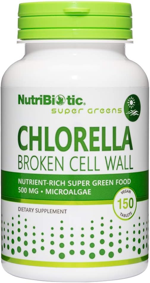 NutriBiotic- Chlorella Super Green Food 500 mg 150 tabs | Broken Cell Wall Nutrient-Rich Microalgae, Water Cultivated Superfood | Chlorophyll with Vitamins, Minerals & Trace Elements | Vegan & Non-GMO NutriBiotic- Chlorella Super Green Food 500 mg 150 tabs | Broken Cell Wall Nutrient-Rich Microalgae, Water Cultivated Superfood | Chlorophyll with Vitamins, Minerals & Trace Elements | Vegan & Non-GMO