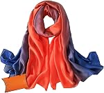 ZMC Long Silk Feeling Scarf 70 * 35", Gradient Scarf Sun-proof Shawl Wrap Headscarf for Women Spring Summer
