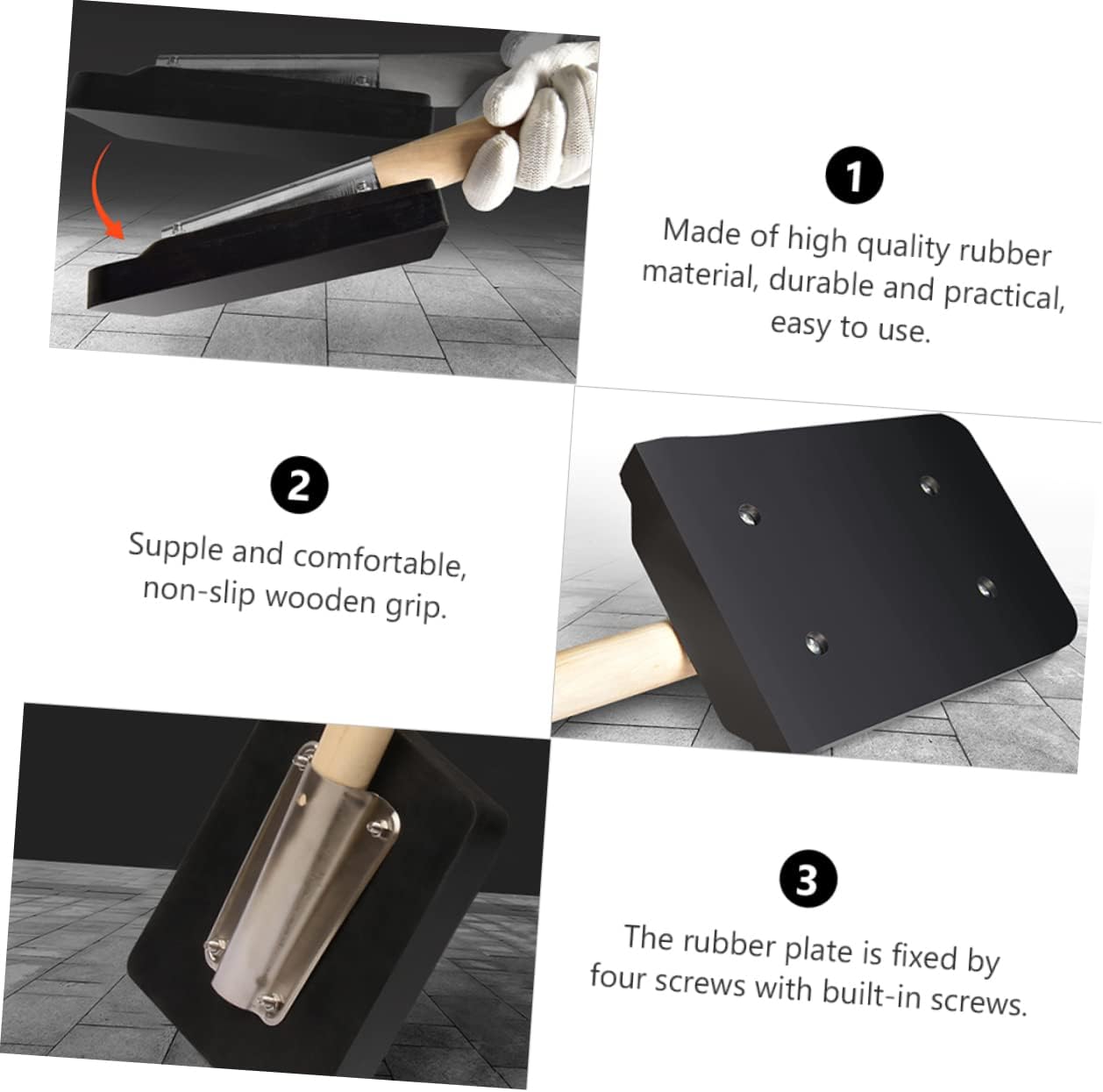 Rubber Hammer for Tile Installation Ergonomic Paving Tool with Durable Rubber Head and Smooth Surface for Flooring and Construction Projects