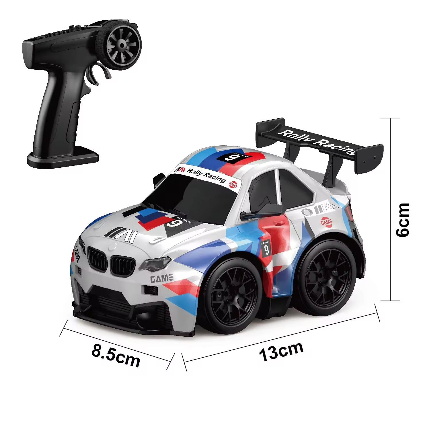 TIUDTOY High-Speed RC Drift Car with Spark Effect | Short Axis 2.4GHz Remote Control Racing Toy with LED Lights & Replaceable Drift Tyres for Kids & Adults 4