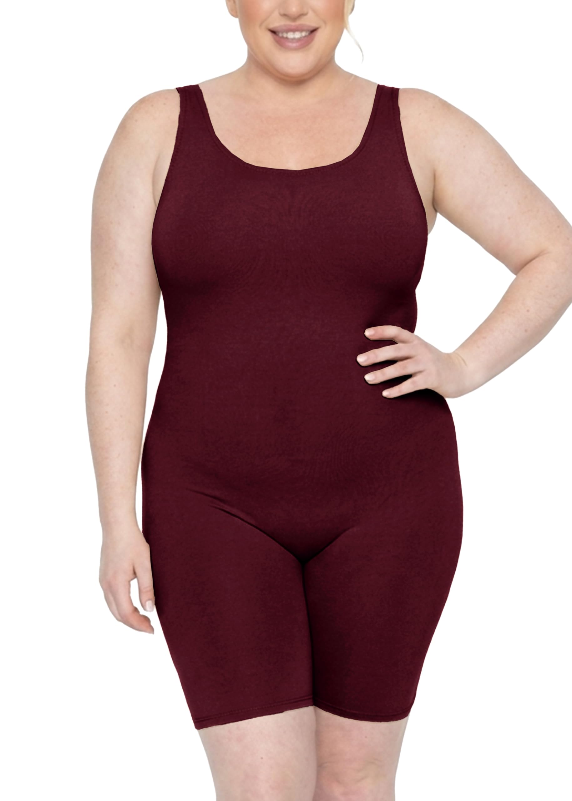 STRETCH IS COMFORT Women's Plus Size Teamwear Cotton Tank Unitard