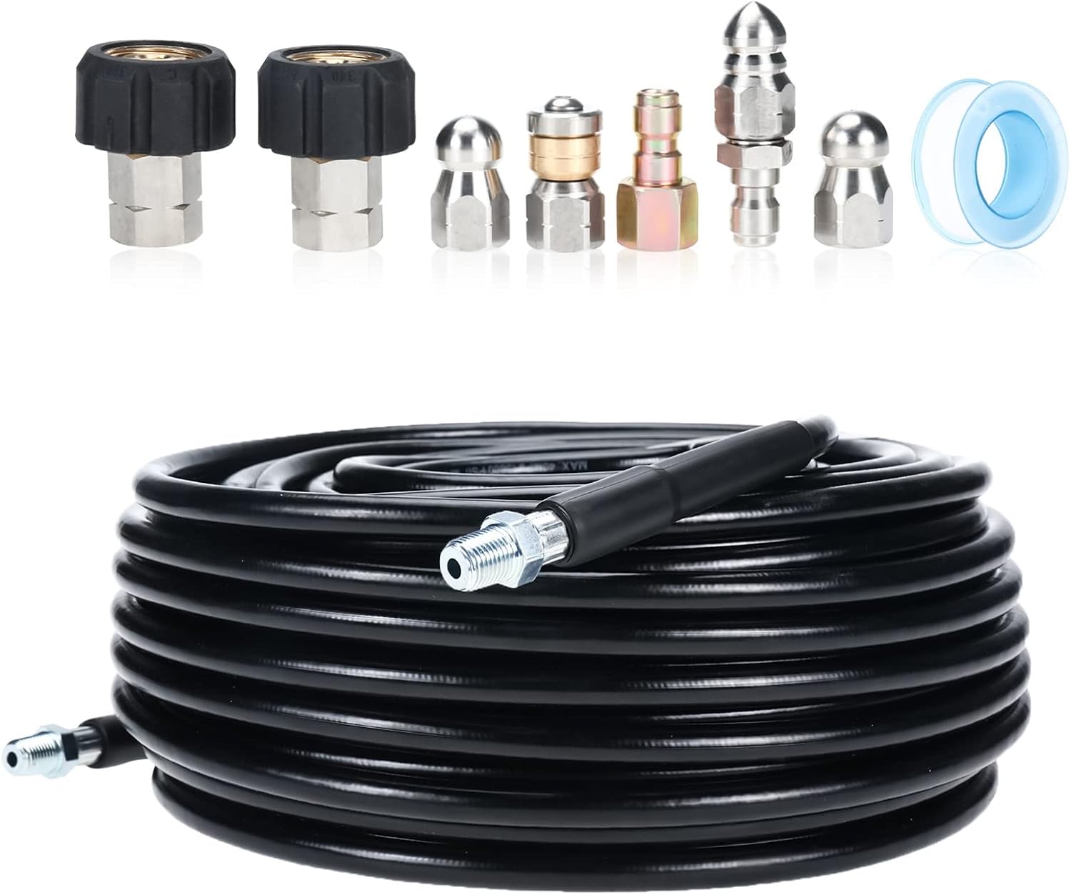 Patioer Sewer Jetter kit for Pressure Washer 150 Feet, 5800