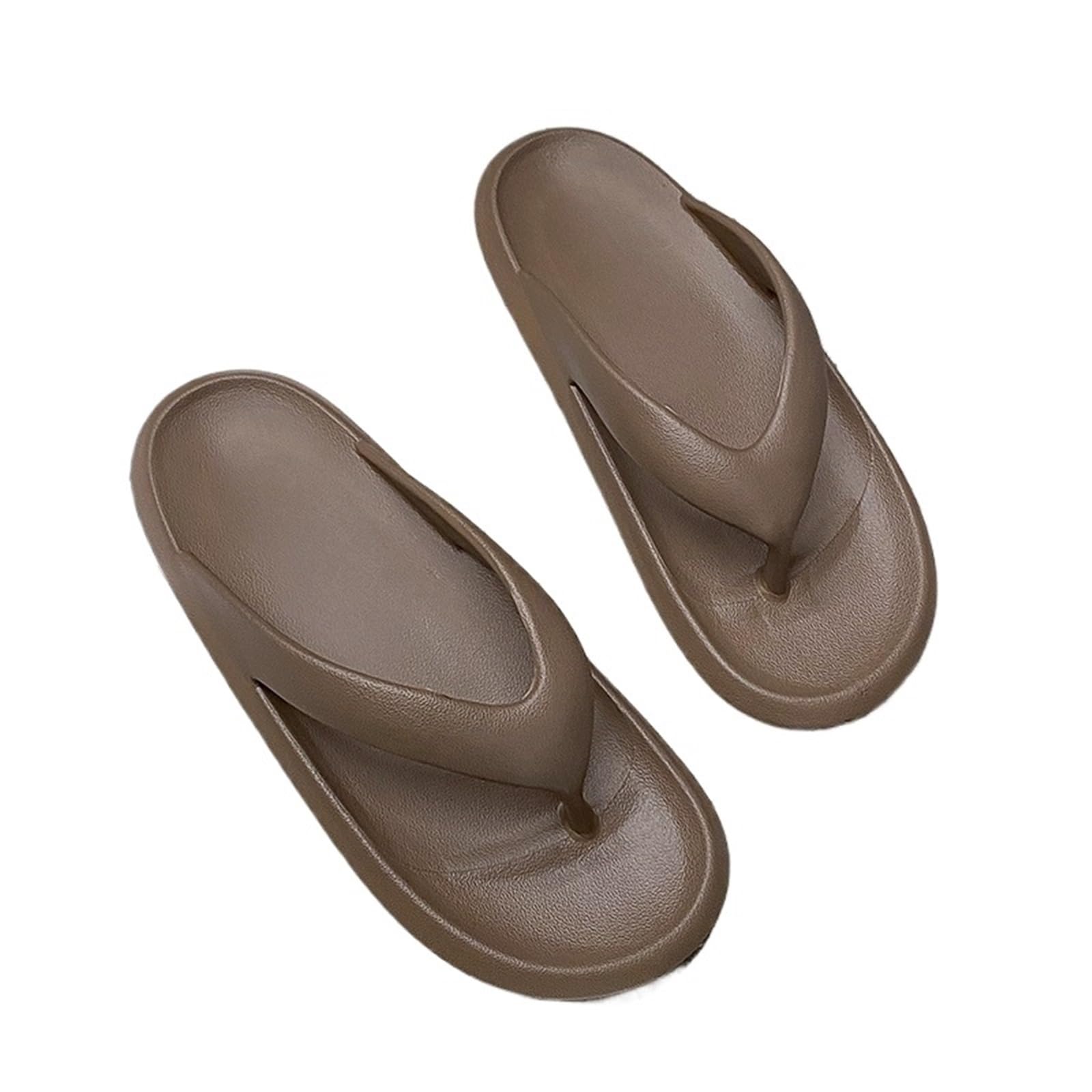 ERHTGUO Classy Flip-Flops, Summer For Beach Couples, Thick-Soled Outer Wear Sandals, Bathroom Bathing Non-Slip Slippers(Chocolate,40-41)