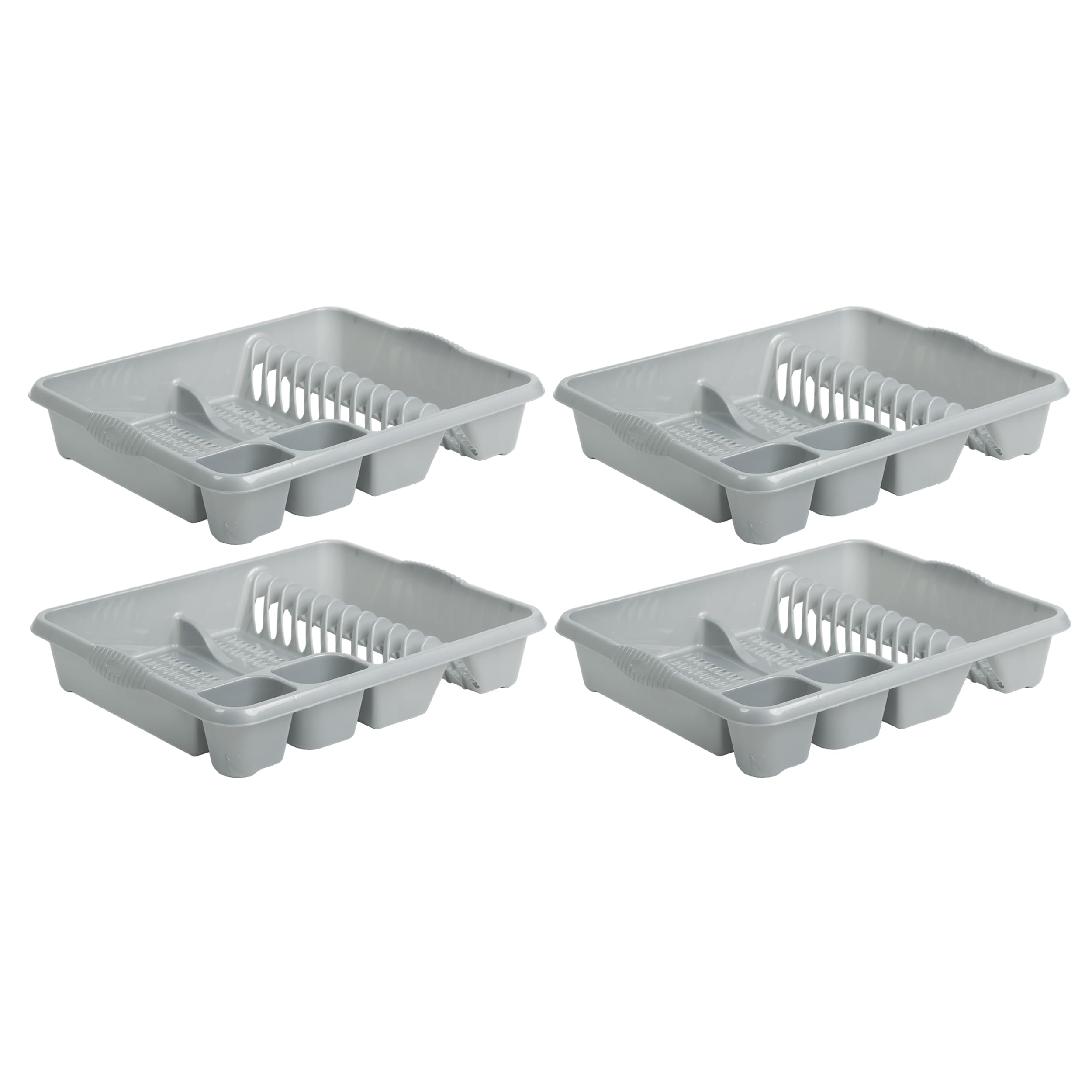 M1ss Silver High Grade Plastic Dish Drainer Plate And Cutlery Rack Holder Kitchen Organiser (Large, )